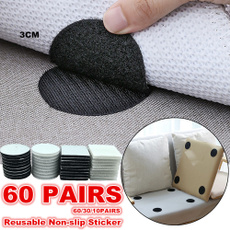 60/30/10 Pairs(120/60/20PCS) New 30mmAnti Curling Carpet Tape Rug Gripper Velcro Secure the Carpet Sofa and Sheets in Place and Keep Corners Flat