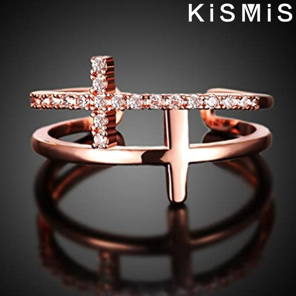 Womens Gold Cross Ring 2024