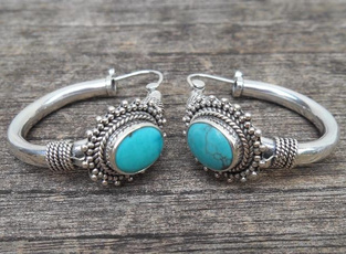 Sterling, Turquoise, vintage earrings, sterling silver