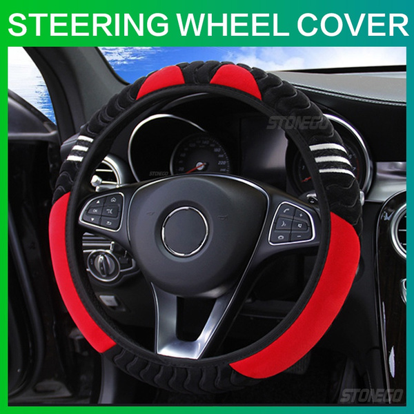 15 Car Steering Wheel Cover Plush Monster Elastic Warm Anti-slip