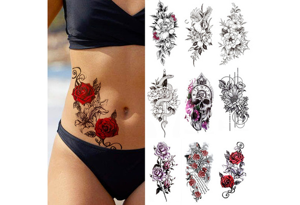 Amazon.com : Xilingko 30 Sheets Temporary Tattoo Stickers，Waterproof  Removable tattoos，Fun fake tattoos，Cover Scar Female Tattoo，Waterproof Female  Belly Tattoo for Women and Girl's Christmas Gift : Beauty & Personal Care