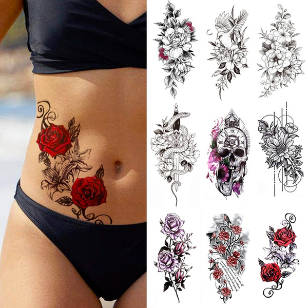 Amazon.com : Crescent Moon Flowers Tattoos Stickers Water Transfer Painting  3D Style Fashion Art Crescent Moon Temporary Waterproof Removable Tattoo  Fake Design Decorations Sexy Body : Beauty & Personal Care