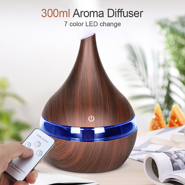 300ml 7 LED Diffuser Ultrasonic Aromatherapy Air Humidifier Aroma Remote Control 