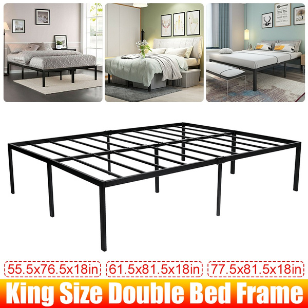 Metal Iron Bed Frame Platform Bedroom, Heavy Duty Metal Platform Bed Frame King