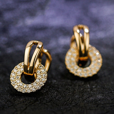 cute, DIAMOND, gold, wedding earrings