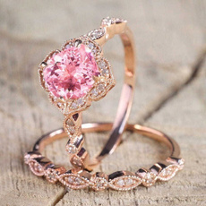 pink, DIAMOND, wedding ring, gold