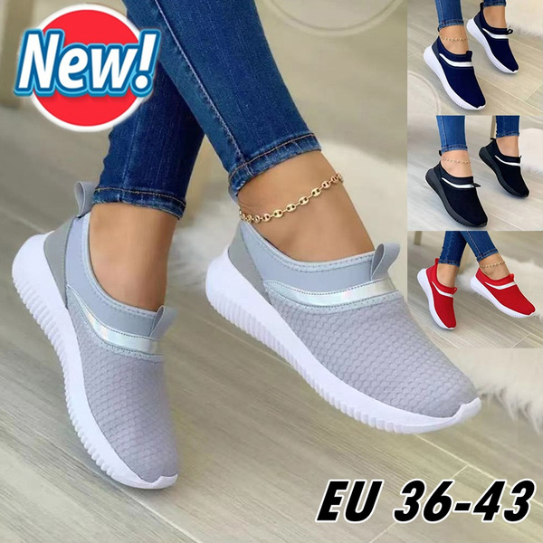 Fashion Women s Shoes Lightweight Sneakers Casual Mesh Breathable Running Shoes Comfy Slip on Jogging Shoes Walking Shoes for Women Plus Size tenis