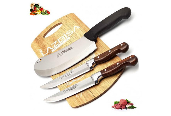 Lazbisa Kitchen Knife Set Meat Butcher Knife Gold Series Set Of 4