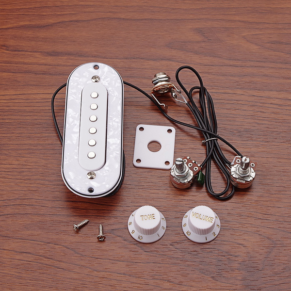 Prewired Single Coil Electric Cigar Box Four String Guitar Pickup Harness w/ Volume Tone Pots