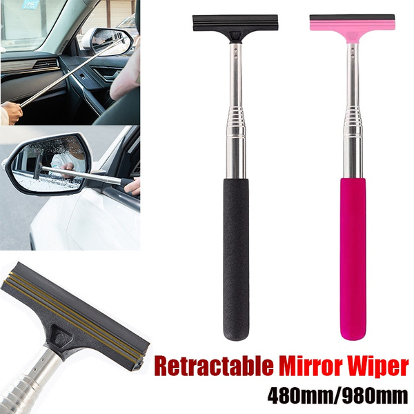Retractable Car Mirror Wiper Long Handle Car Cleaning Tool Dirt
