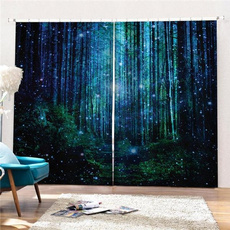 forestcurtain, psychedeliccurtain, doubledrawcurtain, Home Decor