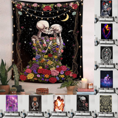 trippytapestry, blackandwhitetapestry, mandalatapestry, skull