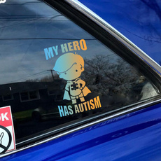 myheerohasautism, autismawarene, Superhero, Car Sticker