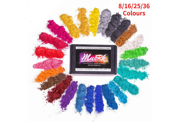 Mica Powder For Epoxy Resin Color Pigment Dye Set - 8/16/25/36 Colours  Cosmetic Grade Mica Powder for Lip Gloss,Soap Making,Bath Bomb,Eyeshadow  Makeup,Slime Supplies ,Polymer Clay