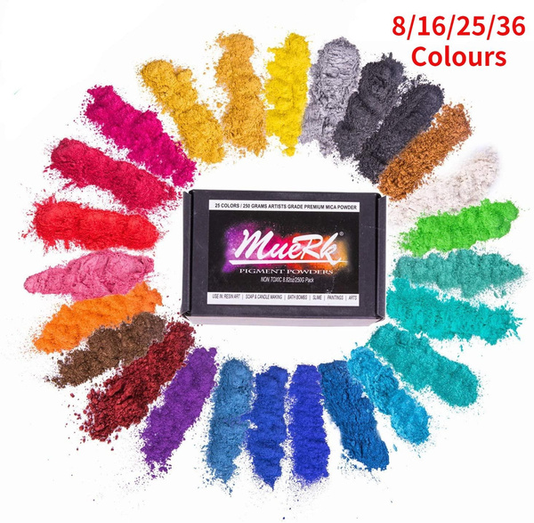 Mica Powder For Epoxy Resin Color Pigment Dye Set - 8/16/25/36 Colours  Cosmetic Grade Mica Powder for Lip Gloss,Soap Making,Bath Bomb,Eyeshadow  Makeup,Slime Supplies ,Polymer Clay