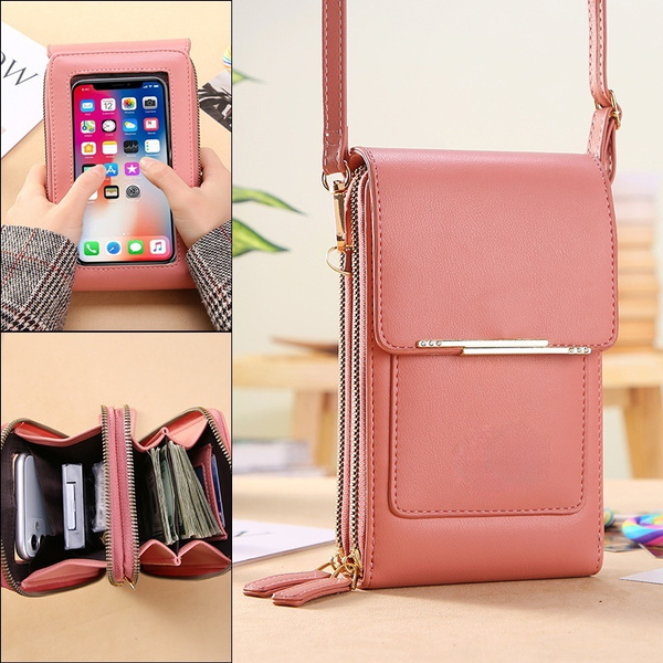 Bolso de hombro para teléfono móvil con pantalla táctil para mujer, Bolso de hombro para teléfono móvil con pantalla táctil para mujer,