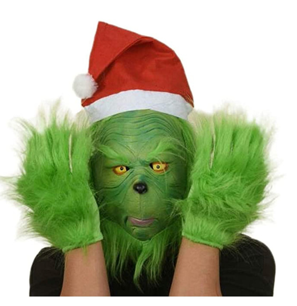 The Grinch Mask Christmas Masquerade Mask Latex Green Costume