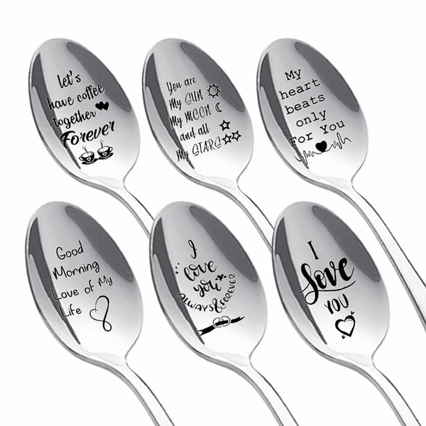 Love Heart Stainless Steel Coffee Ice Cream Spoon Teaspoon Spoons Tableware 
