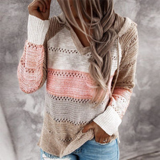 sleeve v-neck, Women Sweater, Hoodies, womenlongsleeve