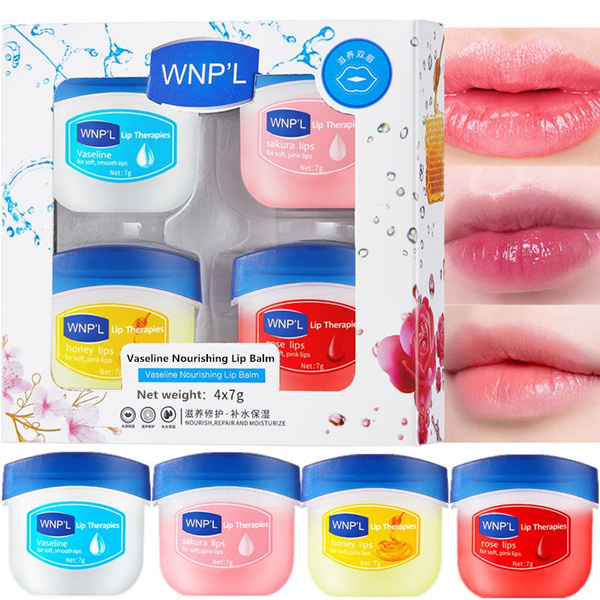 WNP'L 4 Colors Vaseline Lip Balm Moisturizing Lipstick Base Moisturizer