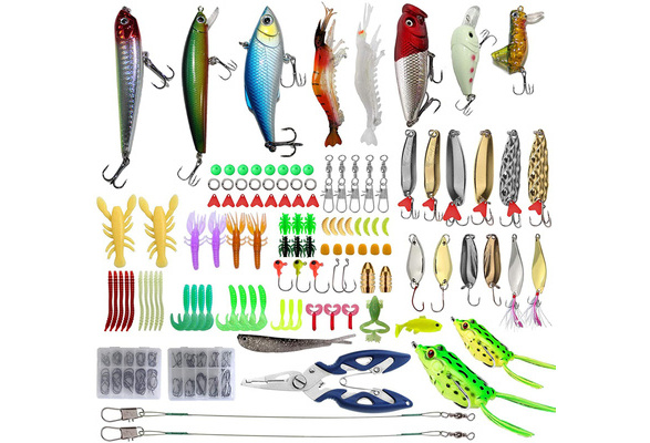 Fishing Lures Baits Set kit for Trout Salmon Bass Fishing Baits Include  Crank Bait Spoon Lures Jigs Topwater Lures for Freshwater Saltwater with Tackle  Box Fishing Gear Equipment