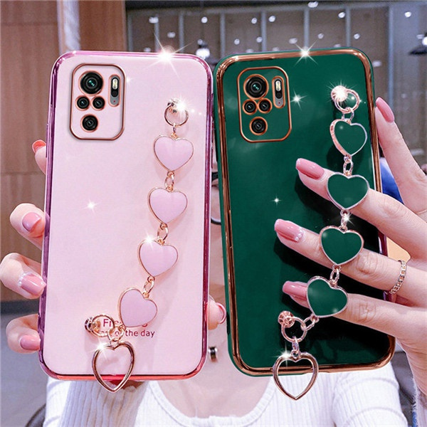 Luxury Plating Love Bracelet Strap Phone Case for iPhone 11 12 13