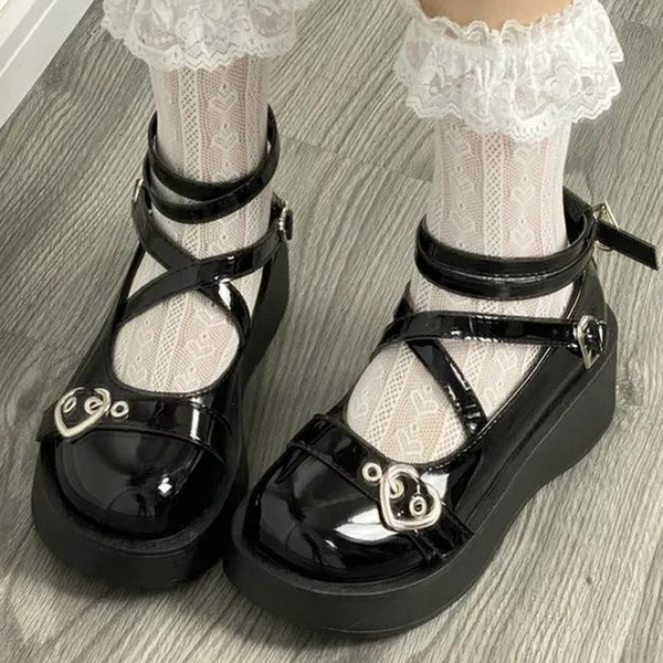 Emo girl platform boots ( white )
