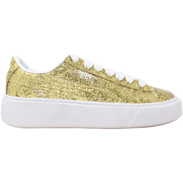 Puma Basket Platform Glitter Gold 364093-02 Women's | Wish