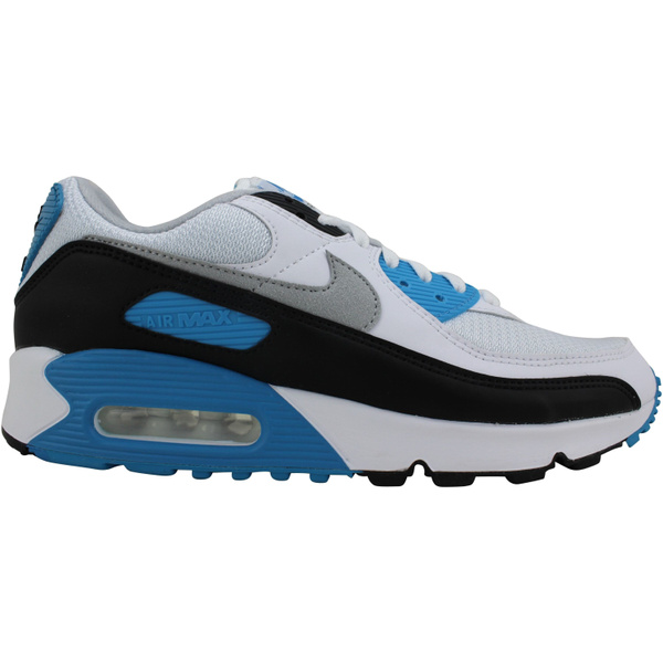 Nike Air Max 90 Men's Shoes White-Black-Grey-Laser Blue cj6779-100 