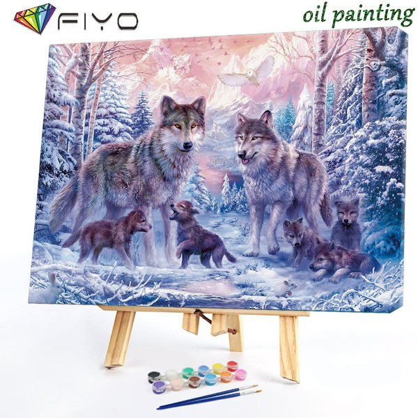 Fox in the Snow - Animals Paint By Number - Paint by numbers for adult