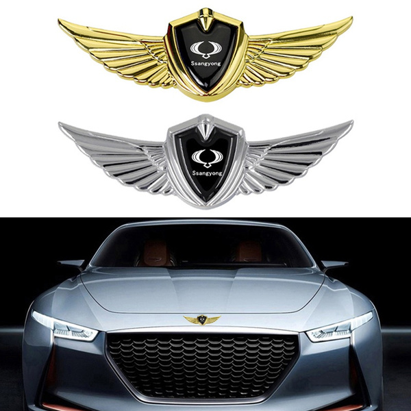 Car Sticker Metal Wings Styling Emblem Decal for Ssangyong Actyon ...