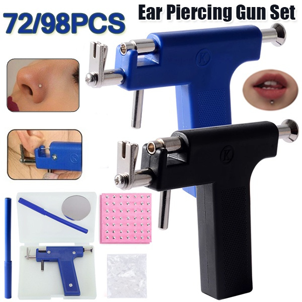 Ear Piercing Gun Ear Nose Navel Gun Machine With 98 Pcs Studs Kit