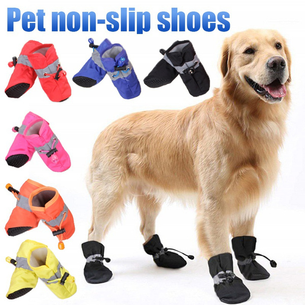 4pcs Waterproof Winter Pet Dog Shoes Anti-slip Rain Snow Boots Footwear  Thick Warm For Small Cats Dogs Puppy Dog Socks Booties