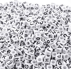 beadsforjewelrymaking, Jewelry, letterbead, whiteletterbead
