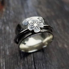 Antique, Flowers, Jewelry, Silver Ring