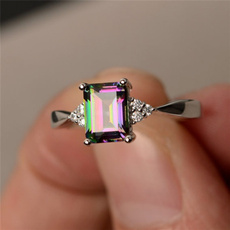 Fashion, Jewelry, Colorful, Silver Ring