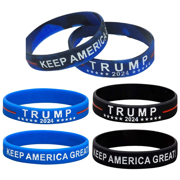 2/1Pcs Trump 2024 Keep America Great Silicone Bracelets Bangles For ...