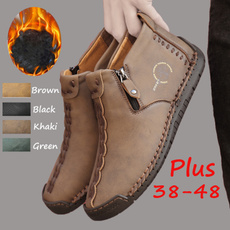 Flats, walking, Plus Size, leather shoes