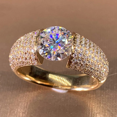 crystal ring, femalering, wedding ring, gold