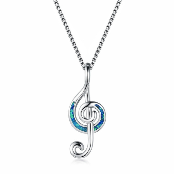 Fashion 925 Sterling Silver White Blue Fire Opal Music Note Pendant fashion-925-sterling-silver-white-blue-fire-opal-music-note-pendant