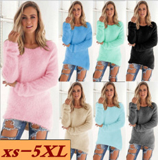 Plus Size, Knitting, Sleeve, pullover sweater