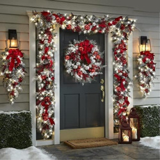 christmasdecorationsoutdoor, Door, christmaswreath, Garland