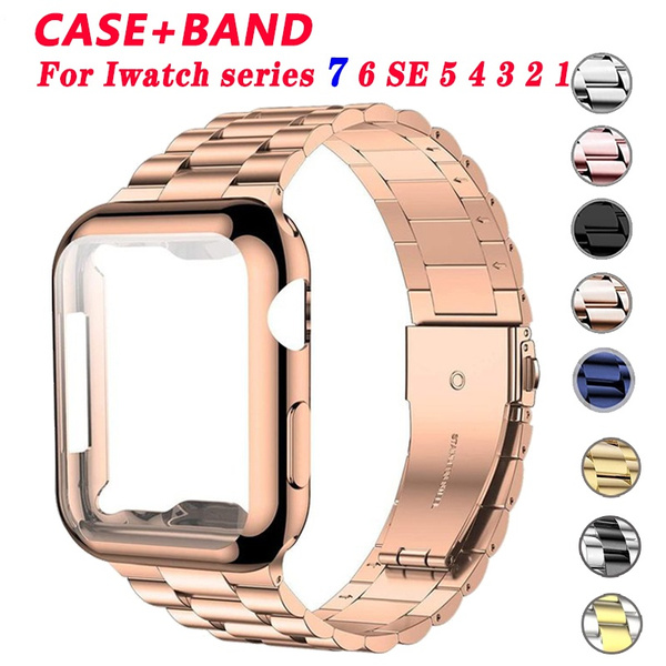 TPU Watch Screen Protect Case+ Metal Watch Band for Iwatch 41mm 45mm 44mm Apple Watch Series7 6 SE 5 4 3 1 42mm Stainless Steel Metal Bracelet and Soft TPU | Wish