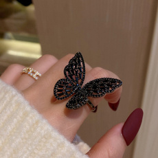 butterfly, butterflyring, crystal ring, Ladies Fashion