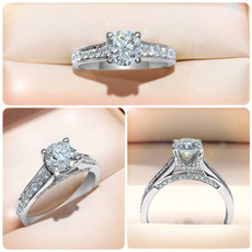 Sterling, DIAMOND, wedding ring, 925 silver rings
