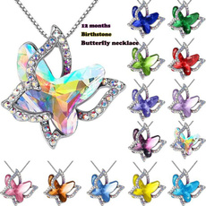 butterfly, rainbow, Chain Necklace, Jewelry