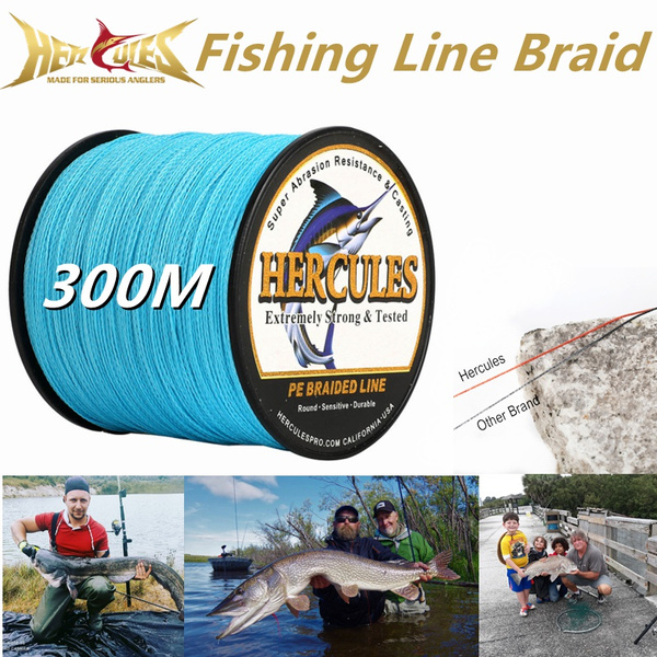 Hercules Fishing Line Braid 100/300M Super Strong 4 Strands Braided Fishing  Line 10lb-100lb Fishing Tackle PE Lines Outdoor Sports
