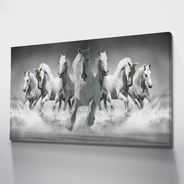 Seven Running Horses Abstract Canvas Painting Scandinavia Posters and ...