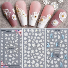 nail decoration, nail stickers, Flowers, art