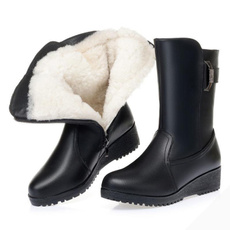 fashion women, Leather Boots, Winter, Snow Boots